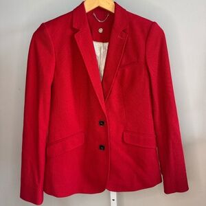 Massimo Dutti Blazer Women Size 4  Red - Jacket Portugal Cotton